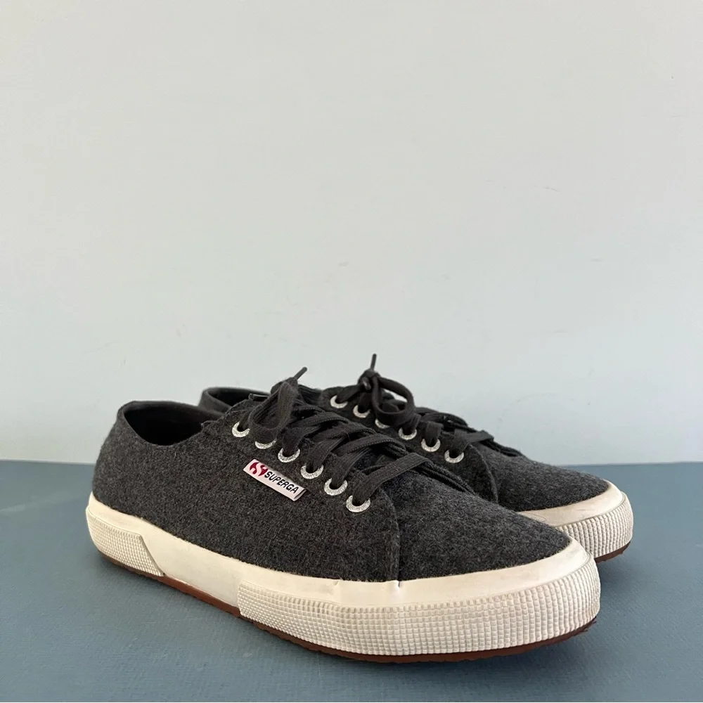 Superga 2750 Gray‎ Wool Blend Lace Up Sneakers